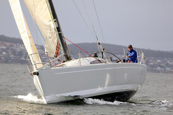 DSS sailing manager Michael Denney and his wife Michelle sailed their newly acquired Wild West to line honours in Division 2 of the DSS short-handed series © Shaun Tiedemann